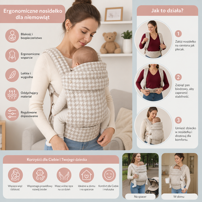 Ergonomiczne nosidełko dla niemowląt – oddychające i regulowane