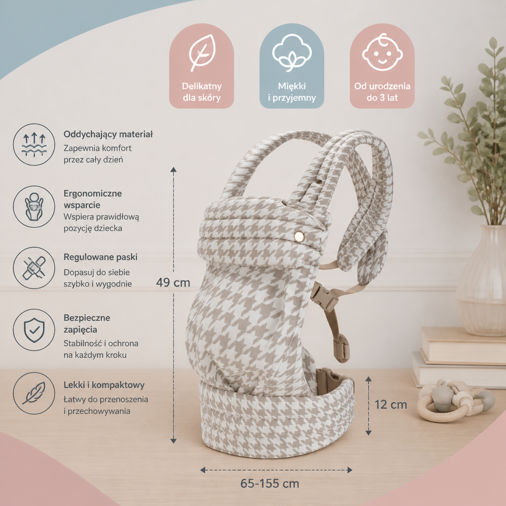 Ergonomiczne nosidełko dla niemowląt – oddychające i regulowane