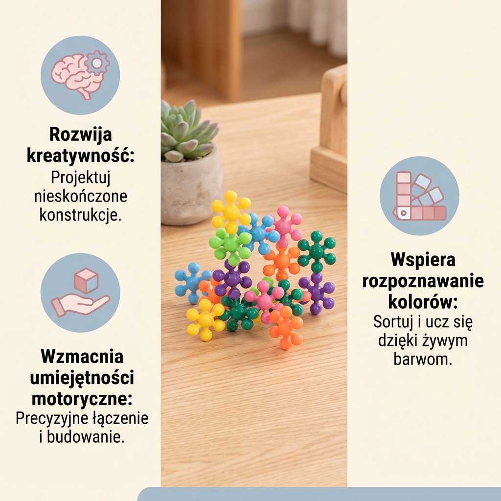 Zestaw klocków Montessori w kształcie kwiatu śliwy