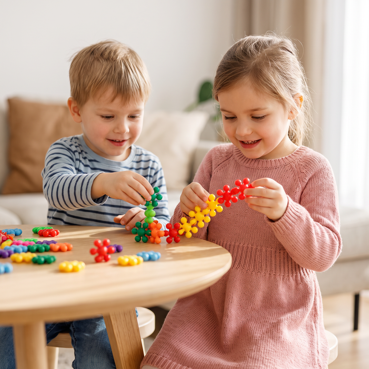 Zestaw klocków Montessori w kształcie kwiatu śliwy