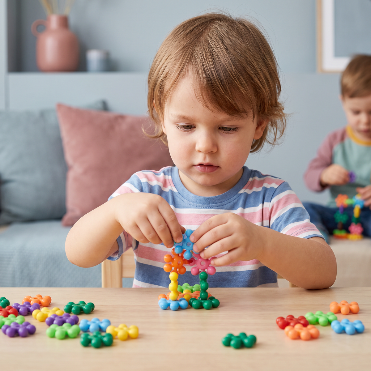Zestaw klocków Montessori w kształcie kwiatu śliwy