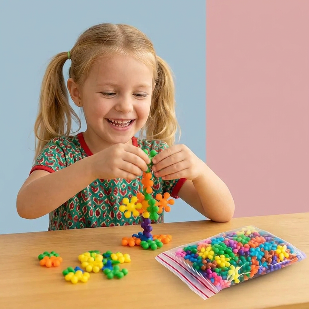 Zestaw klocków Montessori w kształcie kwiatu śliwy