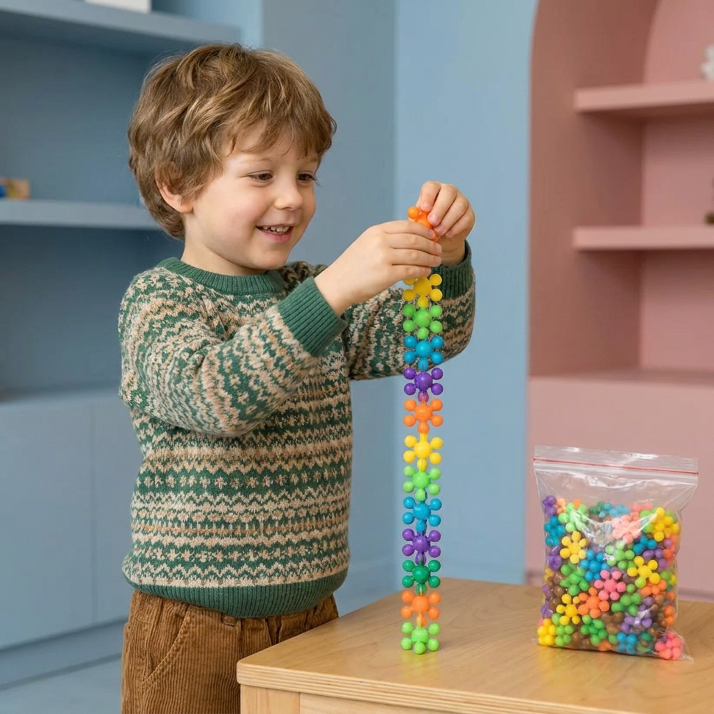 Zestaw klocków Montessori w kształcie kwiatu śliwy