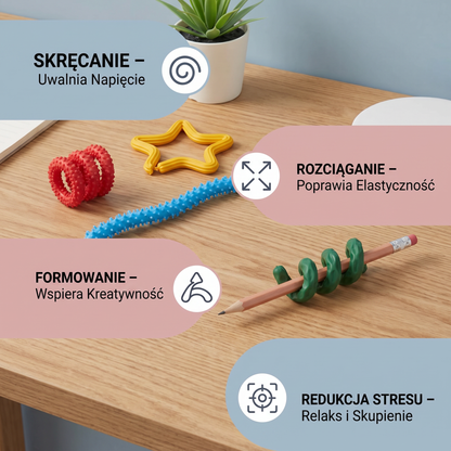 Sensoryczne pałeczki Fidget – Skręcane Zabawki Antystresowe do Relaksu