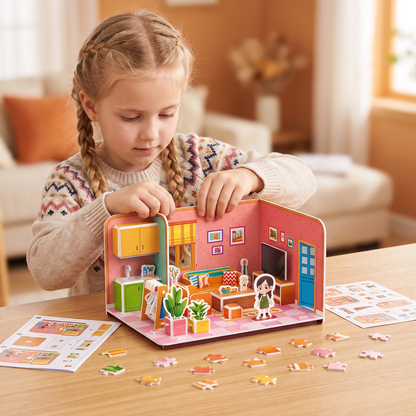 Zestaw DIY 3D do Budowy Pokoju Zabaw – Edukacyjne Puzzle i Zestaw Kreatywny