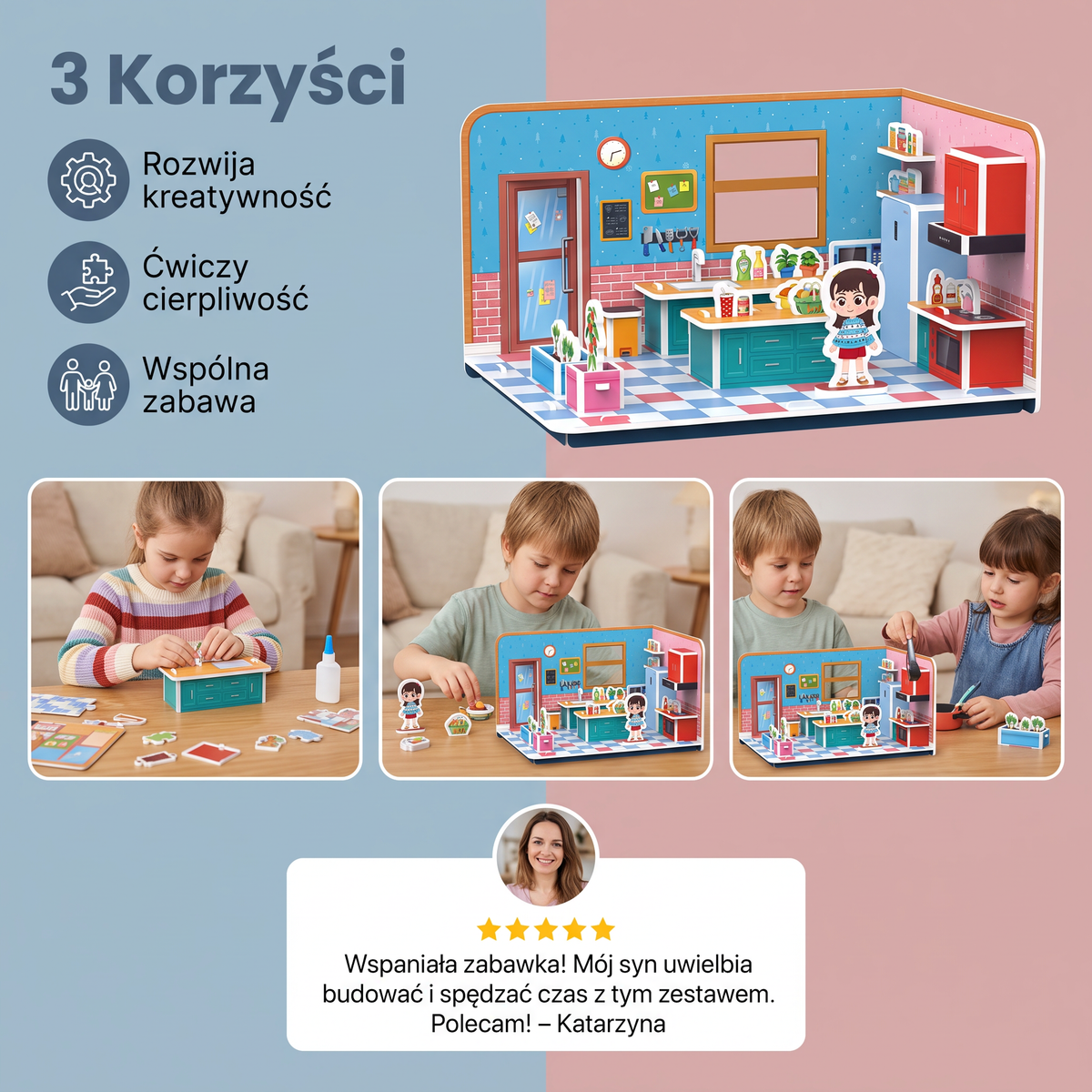 Zestaw DIY 3D do Budowy Pokoju Zabaw – Edukacyjne Puzzle i Zestaw Kreatywny