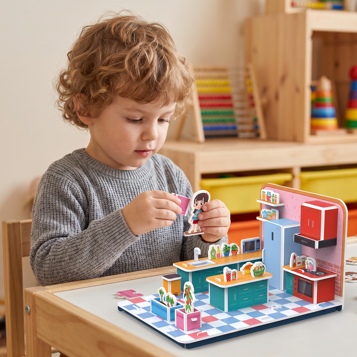 Zestaw DIY 3D do Budowy Pokoju Zabaw – Edukacyjne Puzzle i Zestaw Kreatywny