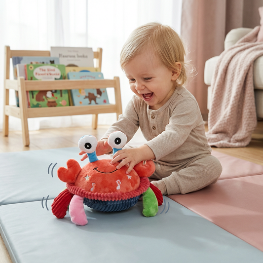 Interaktywna Muzyczna Krabik z Funkcją Głosu – Ruchoma Edukacyjna Zabawka dla Niemowląt
