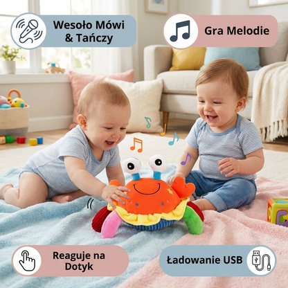 Interaktywna Muzyczna Krabik z Funkcją Głosu – Ruchoma Edukacyjna Zabawka dla Niemowląt