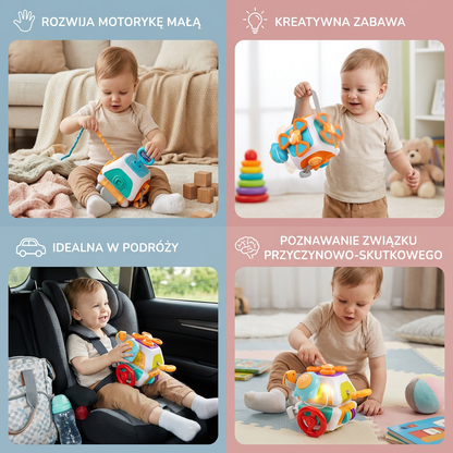 Montessori Kostka Aktywności 22-w-1 dla Maluchów – Zabawka do Rozwoju Motoryki i Odkrywania
