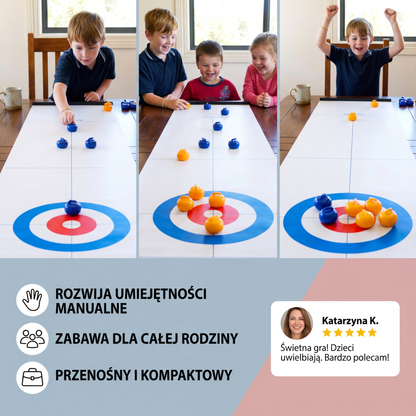 Przenośna gra stołowa w curling – zestaw do rywalizacji dla 2 graczy