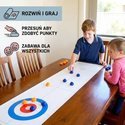 Przenośna gra stołowa w curling – zestaw do rywalizacji dla 2 graczy