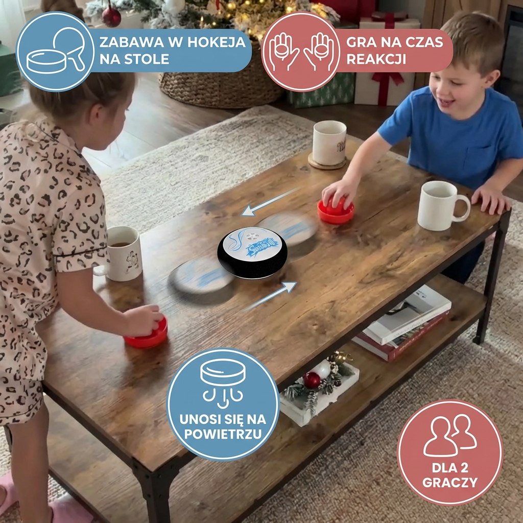 Mini gra w air hockey dla dzieci – gra zręcznościowa z krążkami