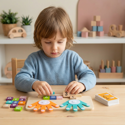 Montessori Zabawka Edukacyjna do Nauki Liczb – Drewniana Tablica do Śledzenia Palcami dla Dzieci