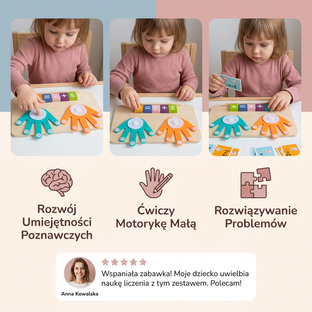Montessori Zabawka Edukacyjna do Nauki Liczb – Drewniana Tablica do Śledzenia Palcami dla Dzieci