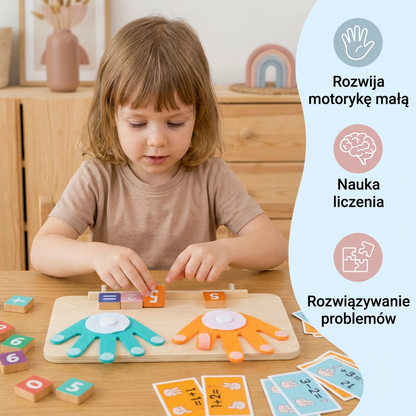 Montessori Zabawka Edukacyjna do Nauki Liczb – Drewniana Tablica do Śledzenia Palcami dla Dzieci