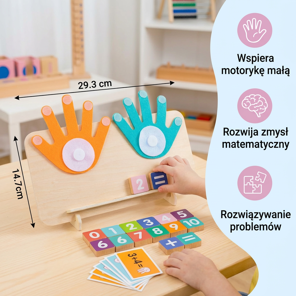 Montessori Zabawka Edukacyjna do Nauki Liczb – Drewniana Tablica do Śledzenia Palcami dla Dzieci