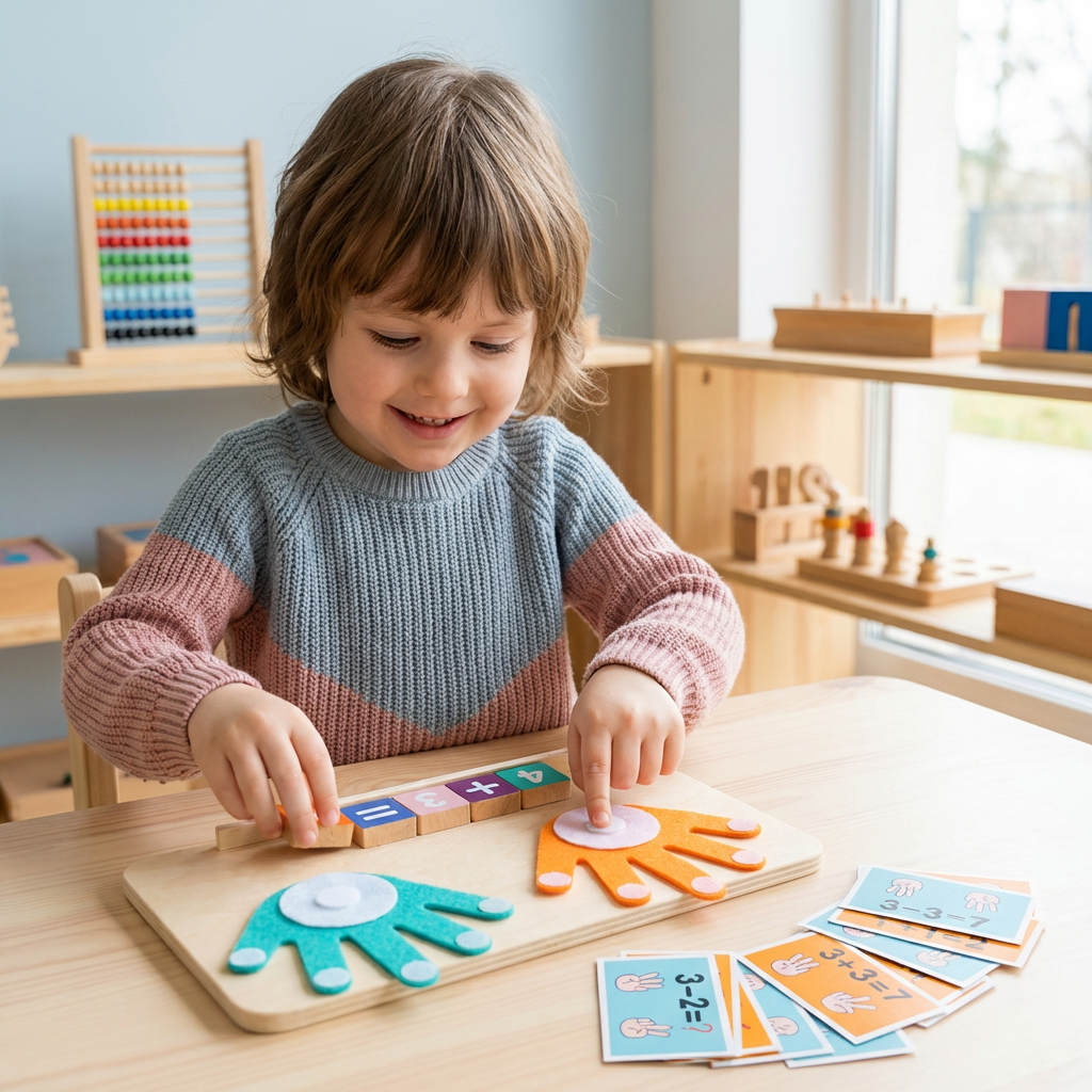Montessori Zabawka Edukacyjna do Nauki Liczb – Drewniana Tablica do Śledzenia Palcami dla Dzieci