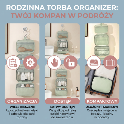 Rodzinna torba-organizer podróżny na zabawki i codzienne akcesoria