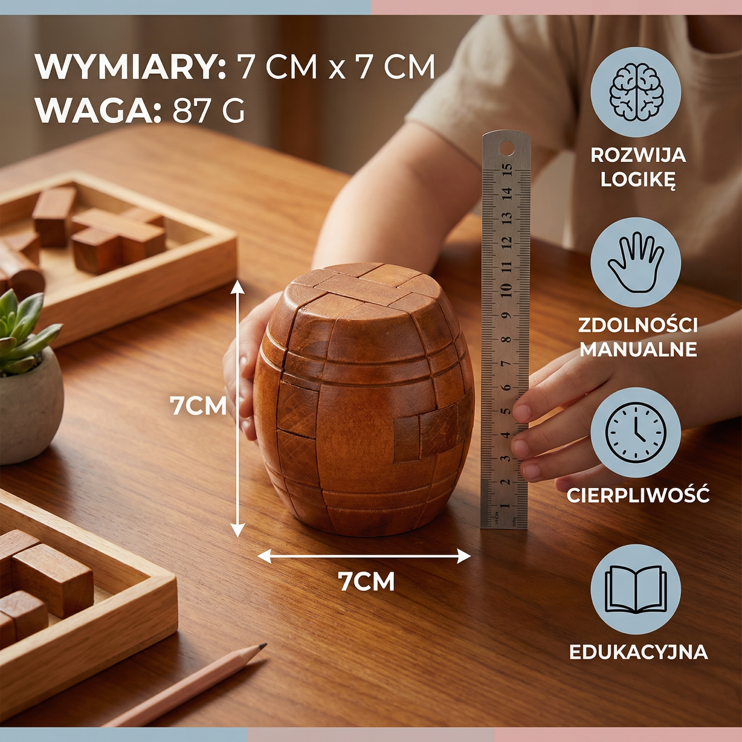 Montessori 3D drewniana gra edukacyjna – łamigłówka puzzle