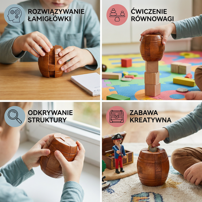 Montessori 3D drewniana gra edukacyjna – łamigłówka puzzle