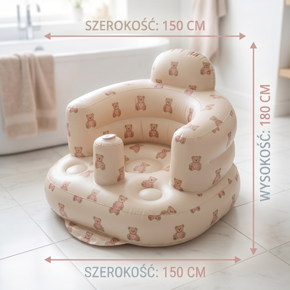 Nadmuchiwane Siedzenie dla Niemowląt z Wzorem Misia do Siedzenia i Kąpieli