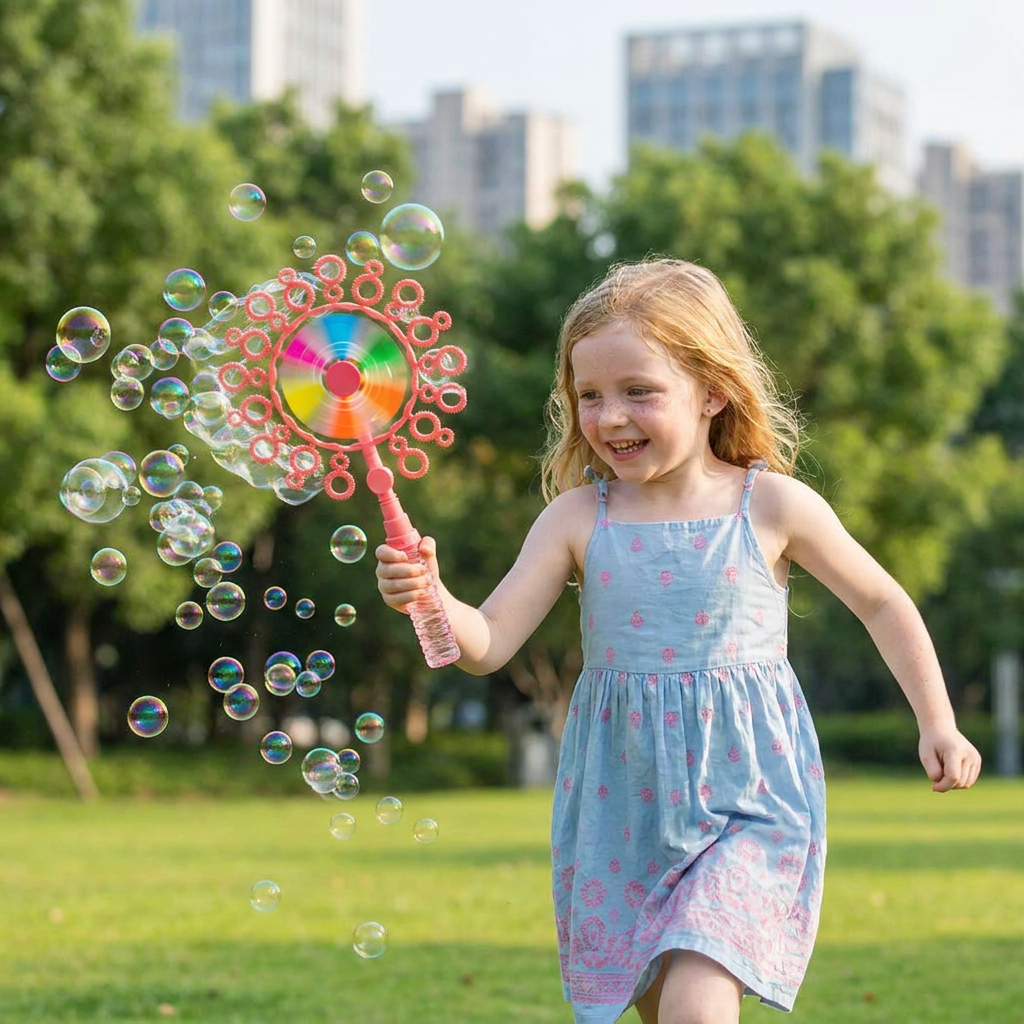 Zestaw Baniek Mydlanych dla Dzieci z Wiatrakiem do Zabawy na Świeżym Powietrzu