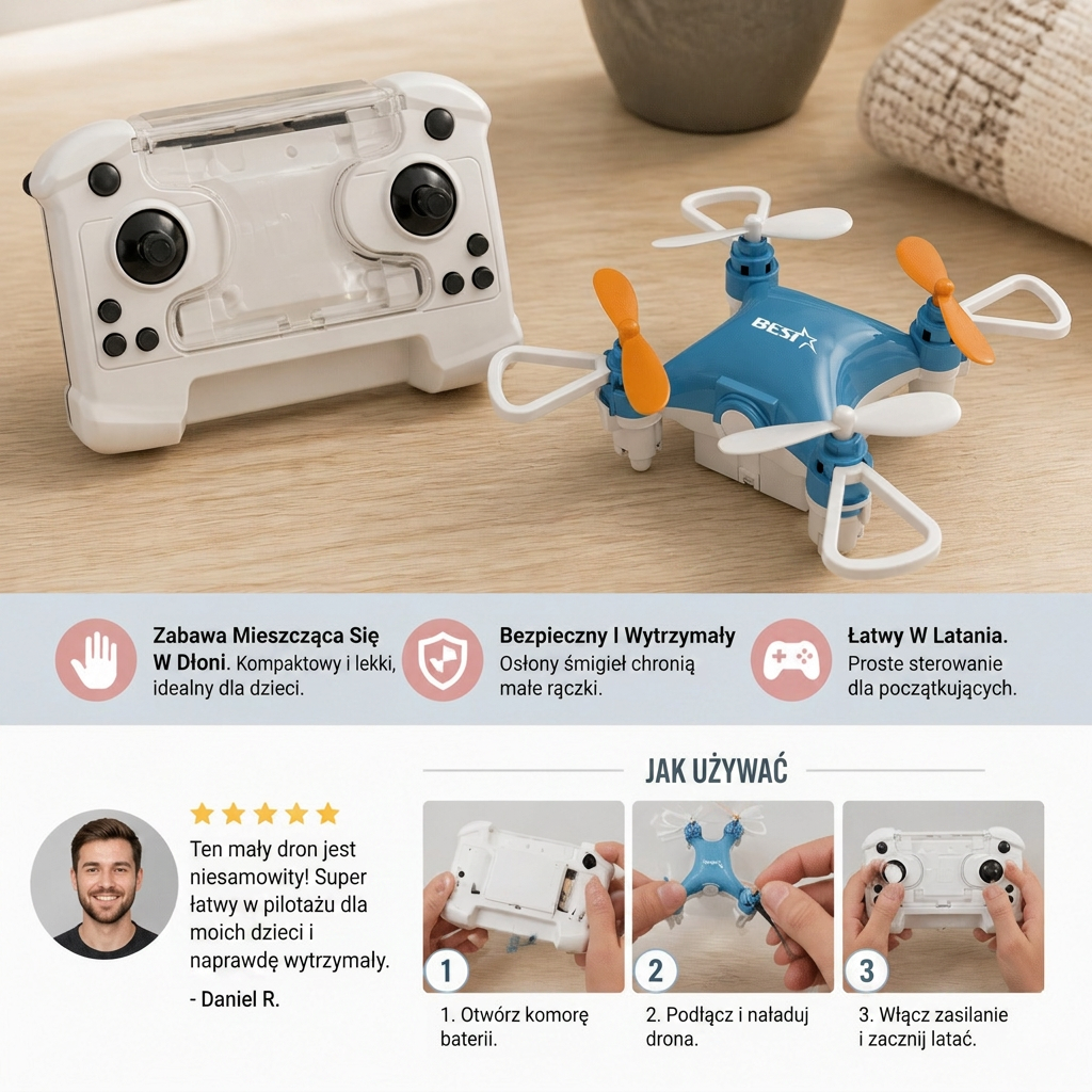 Mini Dron – Zdalnie Sterowany Samolot Kaskaderski Dla Dzieci