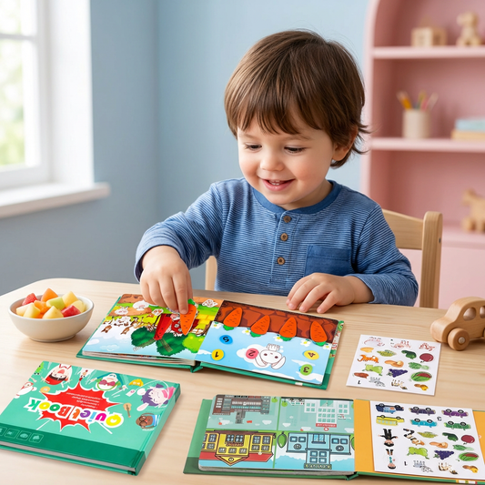 Książka ze stickerami Montessori dla dzieci – wielokrotnego użytku książka edukacyjna i aktywizująca