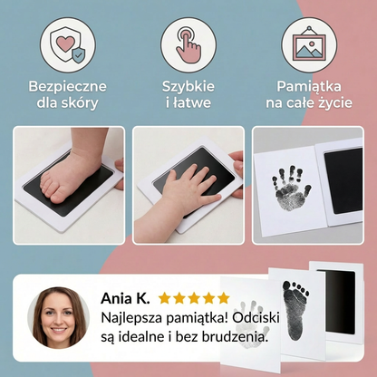 Zestaw do odcisku dłoni i stópki dziecka – pamiątka dla maluchów