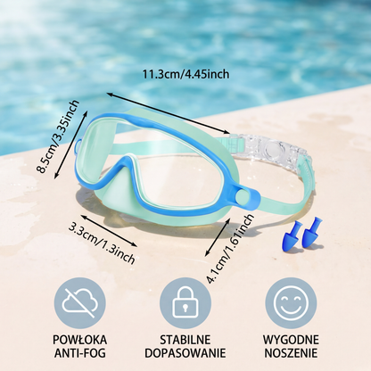 Praktyczne Okulary Pływackie dla Dzieci – Powłoka Anti-Fog, Stabilne Dopasowanie i Wygodne Noszenie