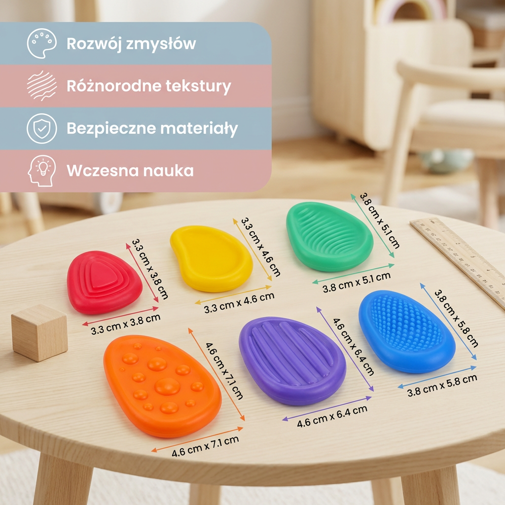 Kamienie sensoryczne dla dzieci – Teksturowana zabawka do dotyku i nauki wczesnego rozwoju