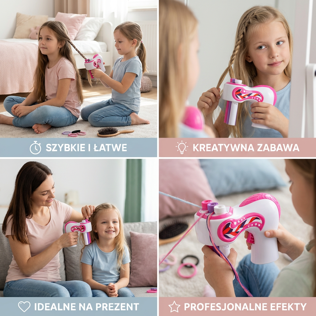 Automatyczna Maszyna do Plecenia Włosów dla Dzieci – Łatwe Narzędzie do Stylizacji Włosów DIY