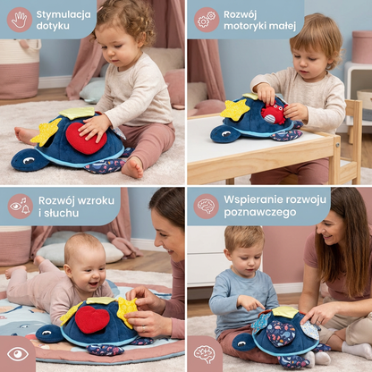 Montessori Turtle Activity Toy – Miękka Zabawka Sensoryczna dla Dzieci