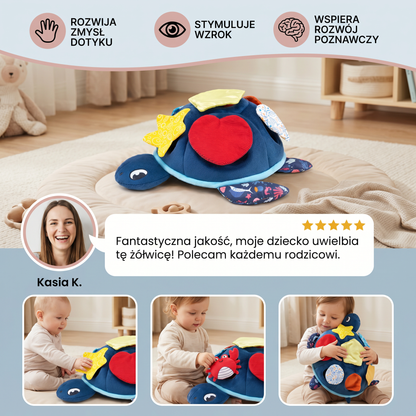 Montessori Turtle Activity Toy – Miękka Zabawka Sensoryczna dla Dzieci