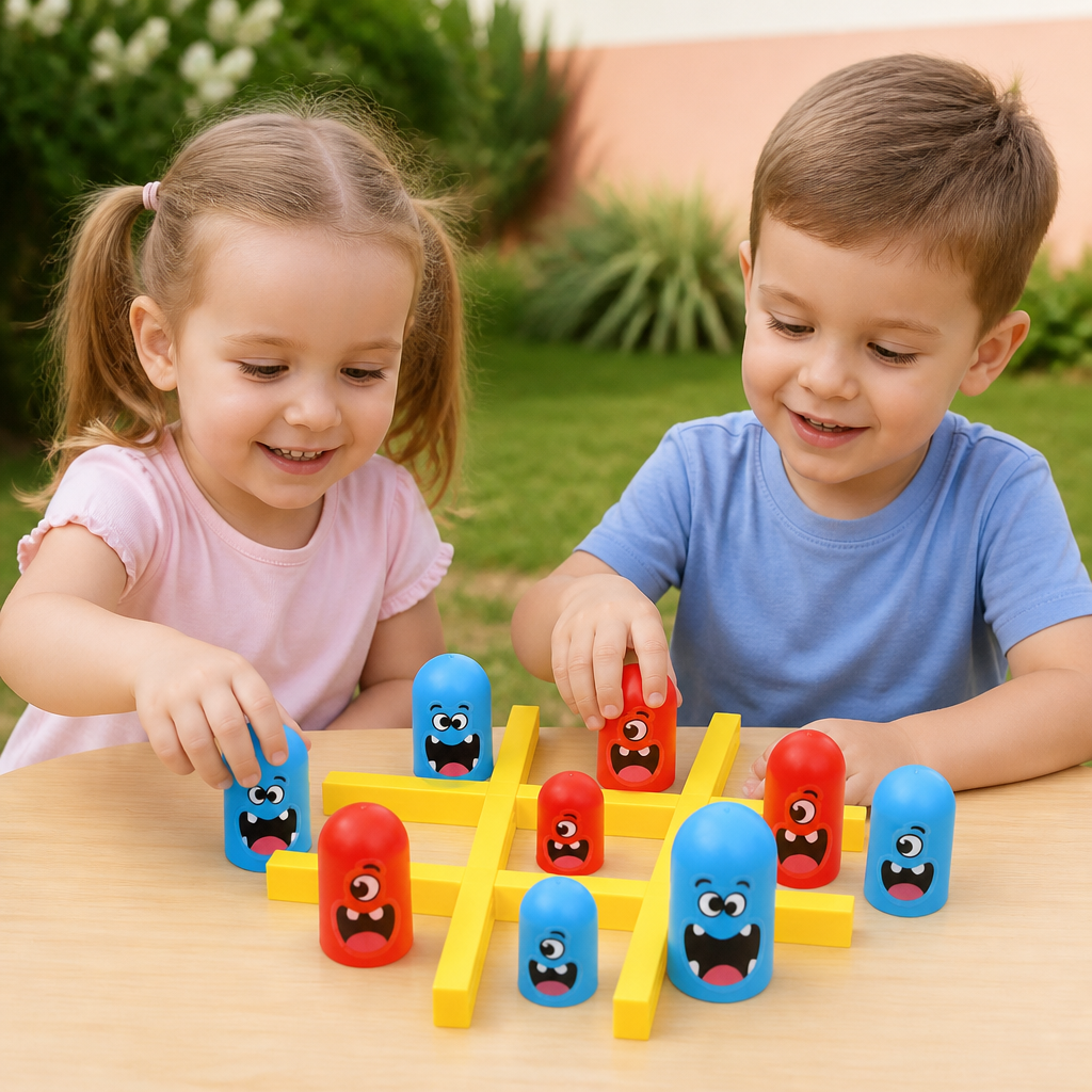 Gra planszowa Monster Tic-Tac-Toe dla dzieci – Zabawa 2-osobowa gra strategiczna