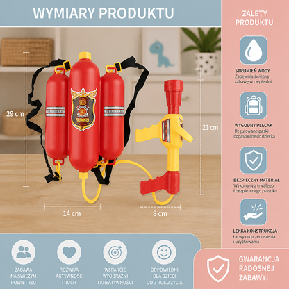 Lekkie strzelające wodą plecak dla dzieci – zabawa na świeżym powietrzu latem