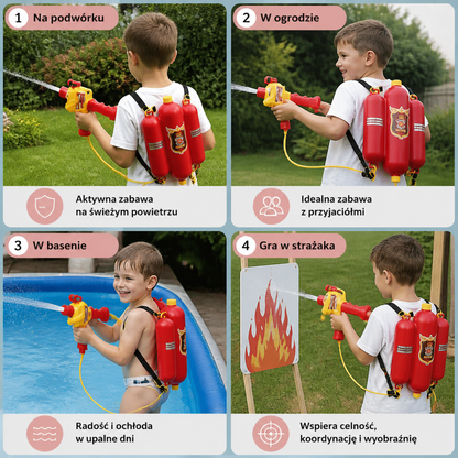 Lekkie strzelające wodą plecak dla dzieci – zabawa na świeżym powietrzu latem