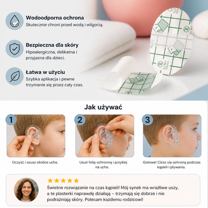 Wodoodporna Folia Ochronna na Ucho dla Dzieci