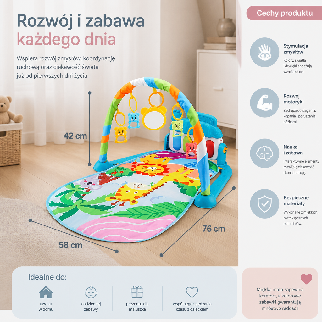 Mata Edukacyjna Dla Niemowląt Kick & Play