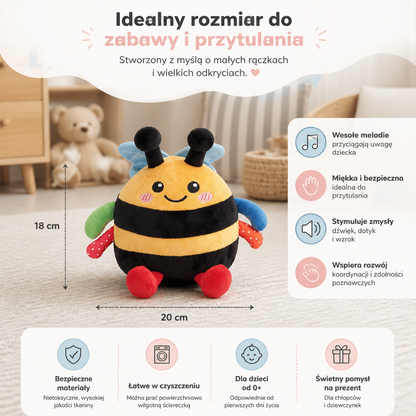 Interaktywna Muzyczna Pluszowa Pszczółka do Zabawy na Brzuszku