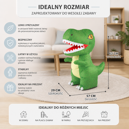Sterowany pilotem nadmuchiwany dinozaur T-Rex
