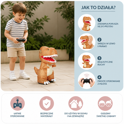 Sterowany pilotem nadmuchiwany dinozaur T-Rex