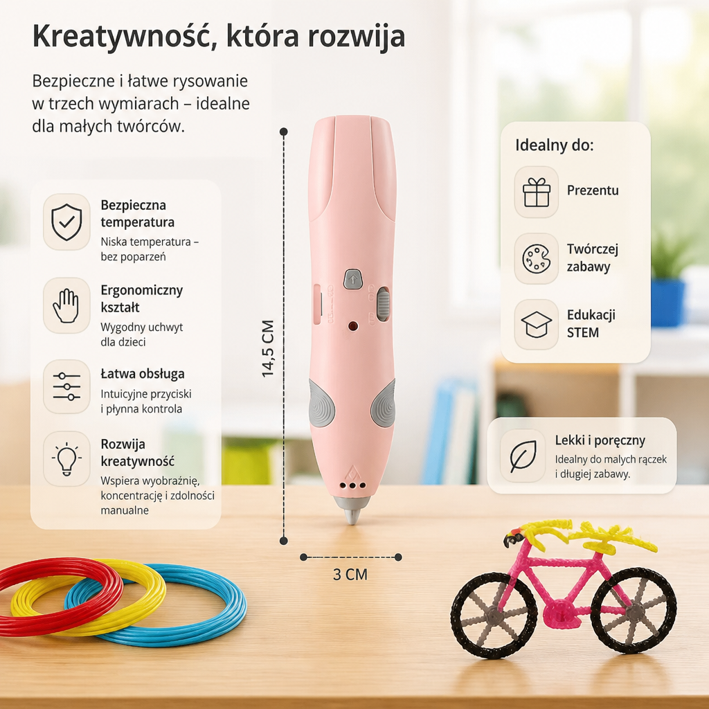 Niskotemperaturowy Zestaw Z Długopisem 3D Dla Dzieci – Bezpieczny Zestaw DIY Do Nauki STEM