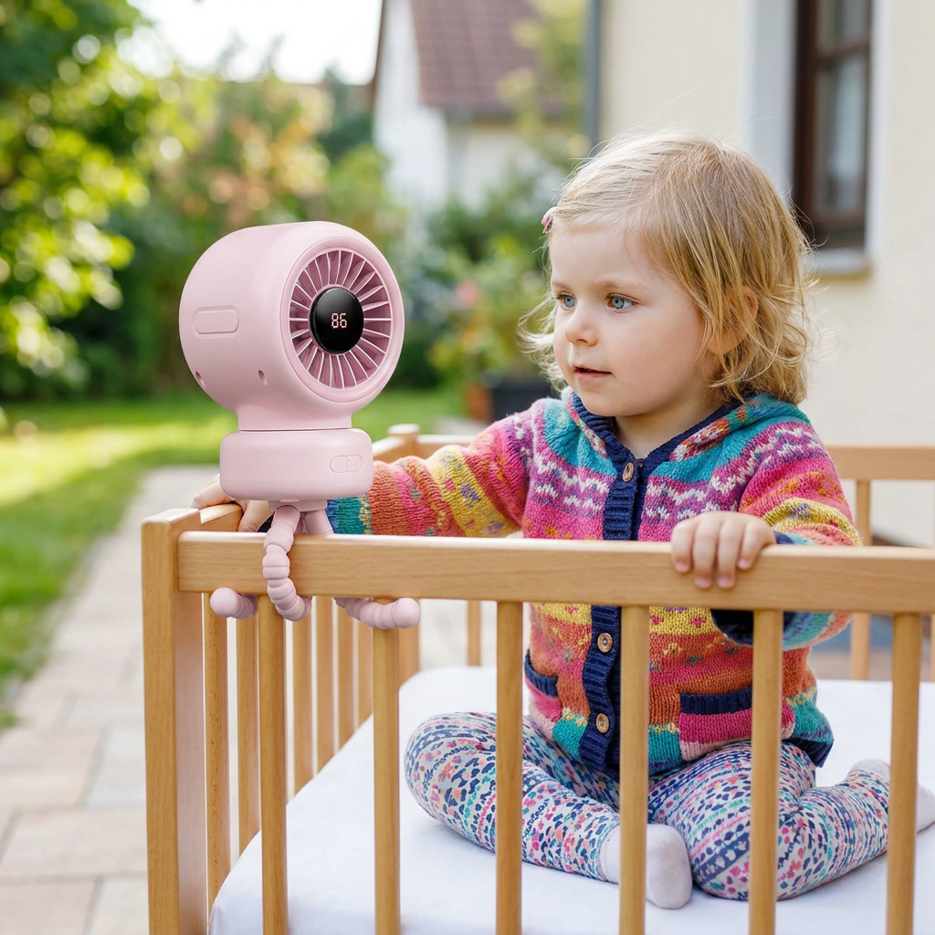 Przenośny Wentylator Mini z Klipsem do Wózka, Łóżeczka i Codziennego Użytku