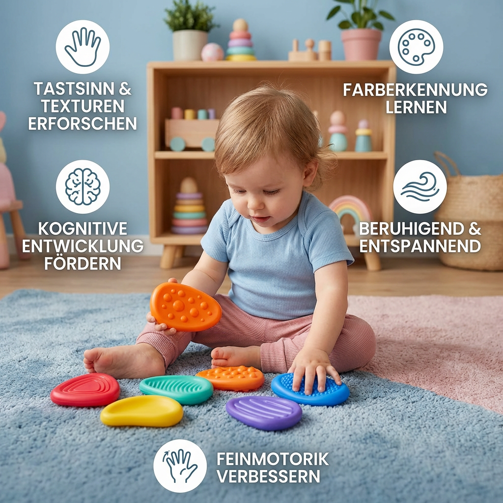 Kamienie sensoryczne dla dzieci – Teksturowana zabawka do dotyku i nauki wczesnego rozwoju