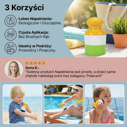 Wielokrotnego Użytku Roller do Kremu Przeciwsłonecznego dla Dzieci – Łatwe Aplikowanie Bez Bałaganu