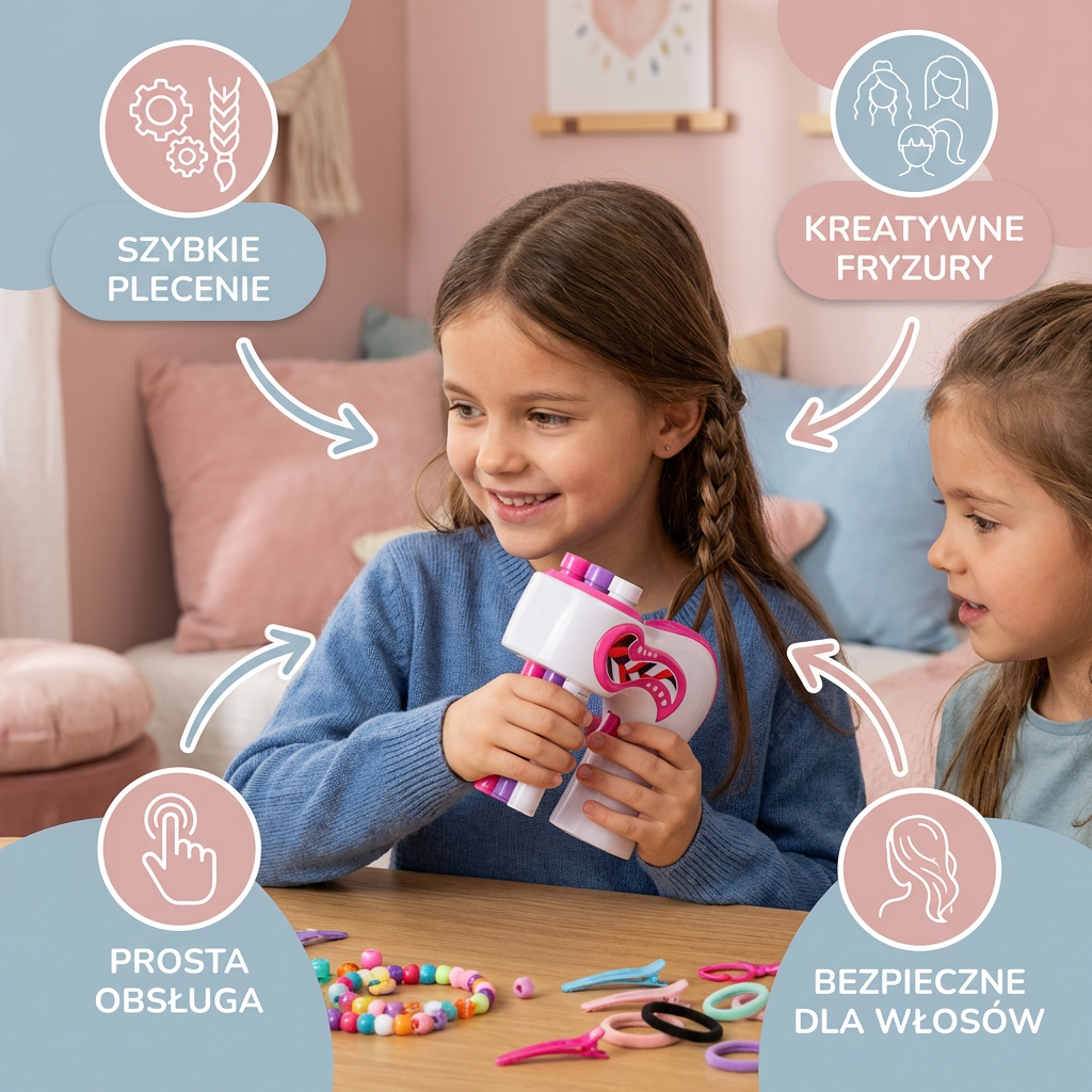 Automatyczna Maszyna do Plecenia Włosów dla Dzieci – Łatwe Narzędzie do Stylizacji Włosów DIY