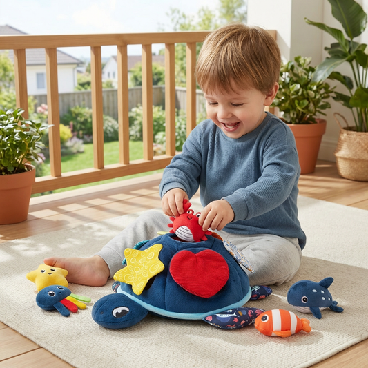 Montessori Turtle Activity Toy – Miękka Zabawka Sensoryczna dla Dzieci