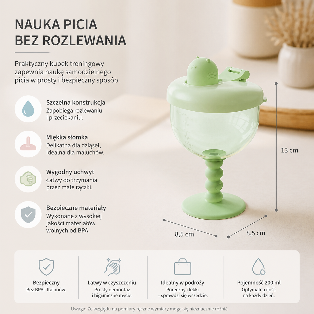 Niewylewający Kubek Treningowy Dla Dzieci Ze Słomką
